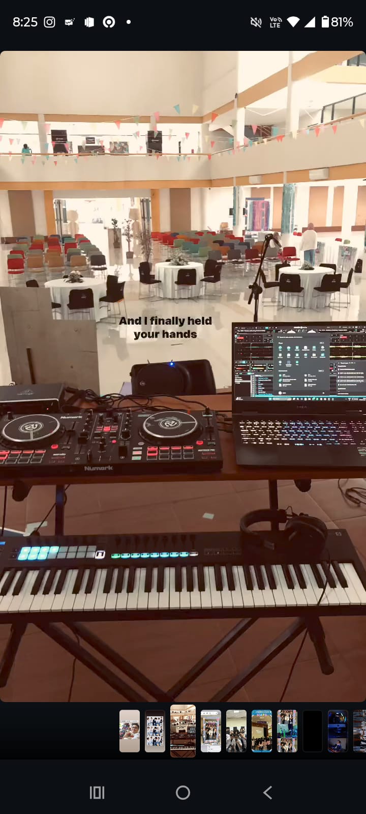 Live sequencing setup with controller, laptop, and keyboard