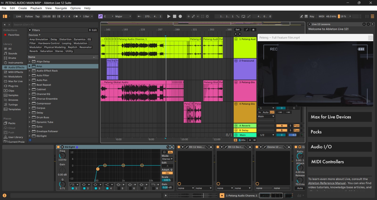 Representative production-sound image — Peteng audio main mix · Ableton Live 12 session
